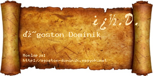 Ágoston Dominik névjegykártya